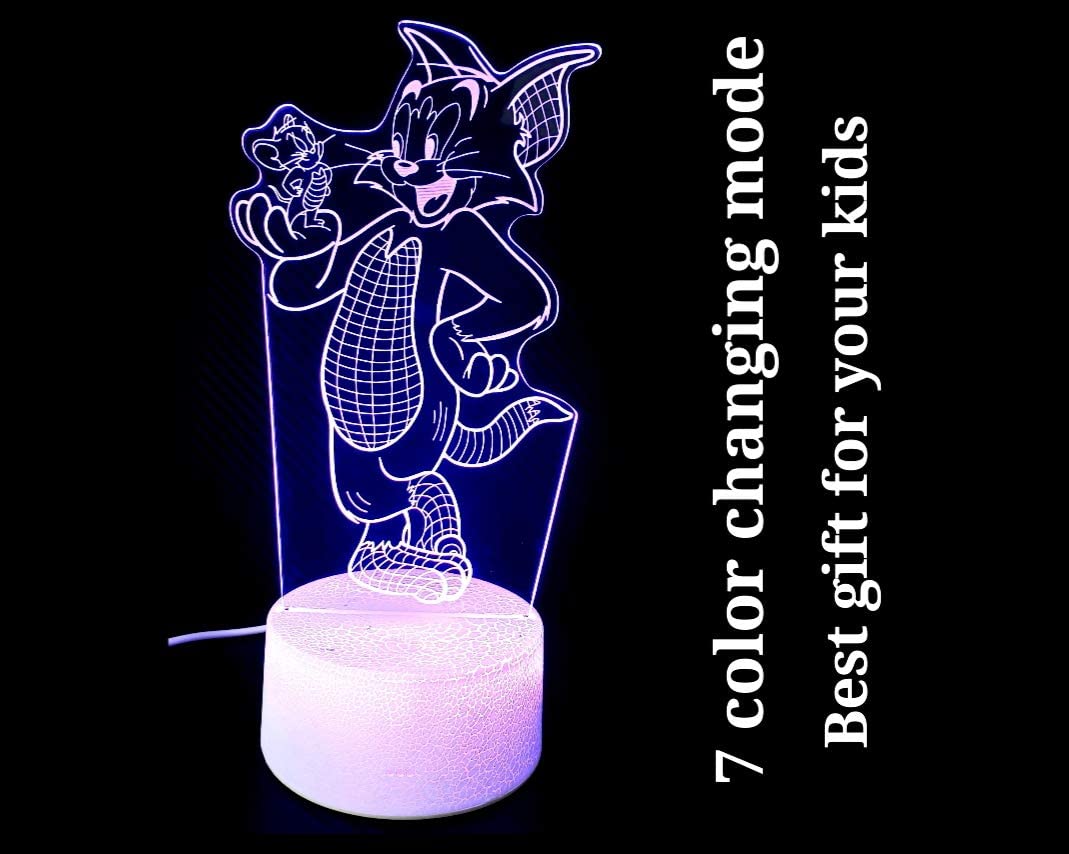 FZAI 3D Illusion Lamp Motorcycle Model Night Light Touch Sensor 7 Colors Changing Atmosphere Lamp with USB Cable for Boys Kids Bedroom Decoration Christmas Birthday Gift 